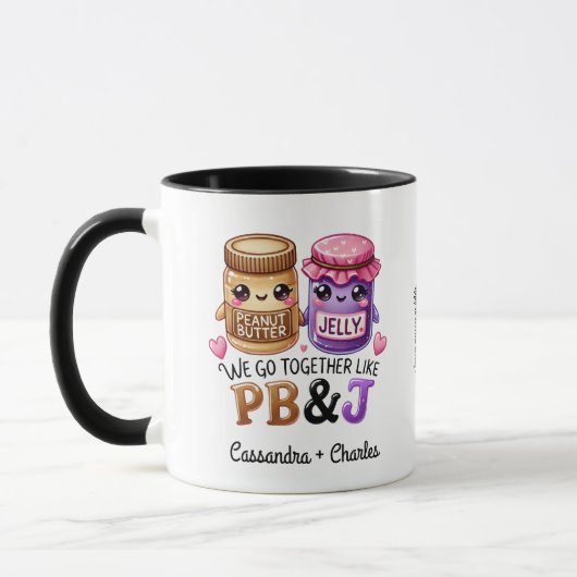 Schattigee Koppels Cadeau "Samen Zoals PB & J" Cus Mok (Links)