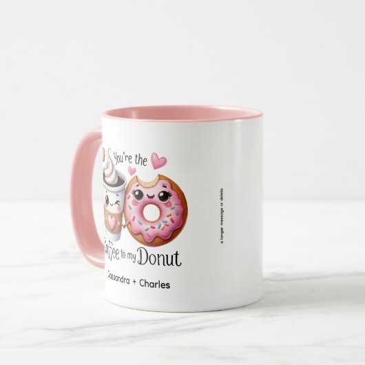 Schattigee koppels Gepersonaliseerd "Coffee to My Mok (Voorkant links)
