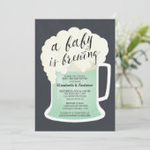 Schattigee Koppels Neutraal Baby shower Baby Brewi Kaart (Staand voorkant)