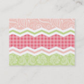 Schattigee Koraal Roze en Lichtgroene Patronen Visitekaartje (Achterkant)