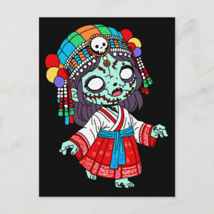 Schattigee koreaanse zombie briefkaart