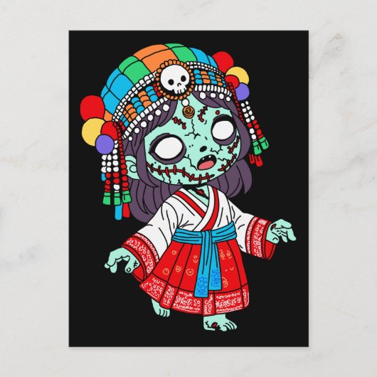 Schattigee koreaanse zombie briefkaart (Voorkant)