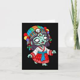 Schattigee koreaanse zombie notitiekaartje
