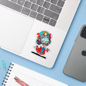 Schattigee koreaanse zombie sticker (Laptop met iPhone)
