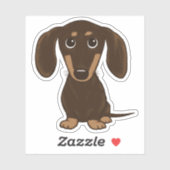 Schattigee kortharige chocolade dachshund Cartoon Sticker (Vel)