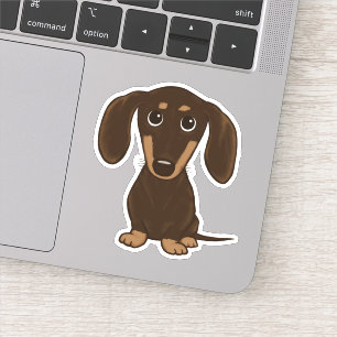 Schattigee kortharige chocolade dachshund Cartoon Sticker