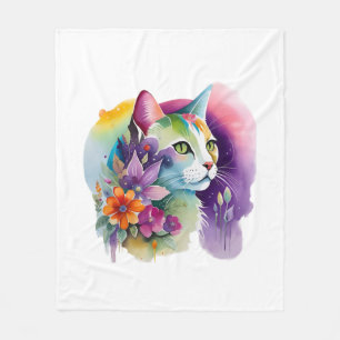Schattigee kosmische bohemian cat fleece deken