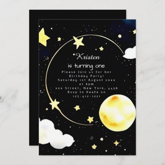 Schattigee Kosmische Kinderen Verjaardag Kaart (Voorkant / Achterkant)