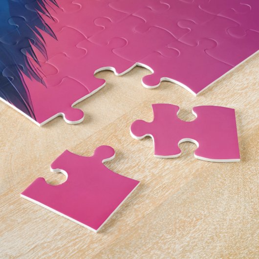 Schattigee Kosmische Kitten Levendige Surrealistis Legpuzzel (Zijkant)