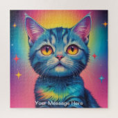 Schattigee Kosmische Kitten Levendige Surrealistis Legpuzzel (Verticaal)