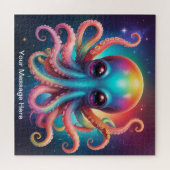 Schattigee kosmische octopus surrealistische regen legpuzzel (Horizontaal)