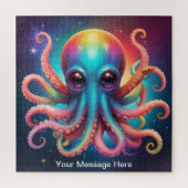 Schattigee kosmische octopus surrealistische regen legpuzzel (Verticaal)