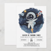 Schattigee kosmische online astronaut jongen verja kaart (Voorkant / Achterkant)