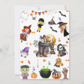Schattigee kostuum Halloween Feestuitnodiging Kaart (Achterkant)
