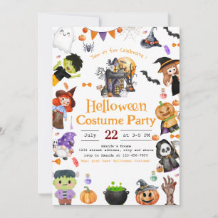 Schattigee kostuum Halloween Feestuitnodiging Kaart