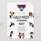 Schattigee kostuum Halloween Feestuitnodiging Kaart (Voorkant / Achterkant)