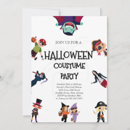 Schattigee kostuum Halloween Feestuitnodiging Kaart