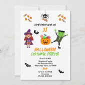 Schattigee Kostuum Halloween Party Herfst Uitnodig Kaart (Voorkant)
