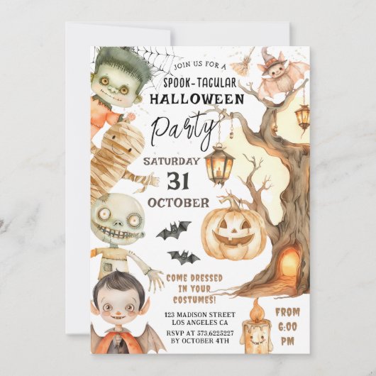 Schattigee Kostuum Halloween Party Spooktacular Ki Kaart (Voorkant)