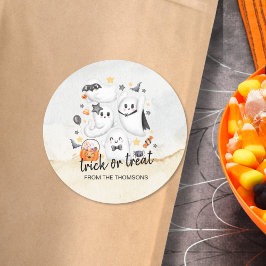 Schattigee Kostuum Spooky Ghost Pumpkin Halloween Ronde Sticker