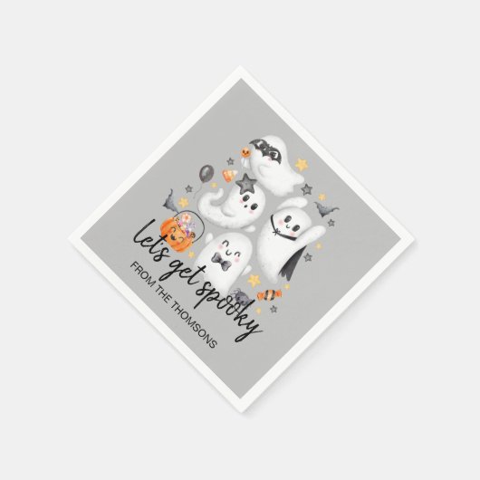 Schattigee Kostuum Spooky Ghost Pumpkin Halloween Servet (Hoek)