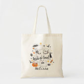 Schattigee Kostuum Spooky Ghost Pumpkin Halloween Tote Bag (Voorkant)