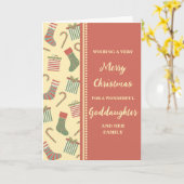 Schattigee kousen Godfather & Family Christmas Kaart (Gele Bloem)