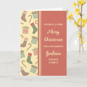 Schattigee Kousen Godson & Familie Vrolijk Kerstfe Kaart (Gele Bloem)