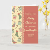 Schattigee kousen kleindochter & familie kerst kaart (Gele Bloem)