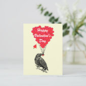 Schattigee kraai gotische Valentijnse Feestdagenkaart (Staand voorkant)