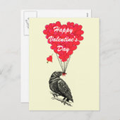 Schattigee kraai gotische Valentijnse Feestdagenkaart (Voorkant / Achterkant)