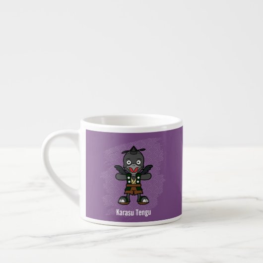 Schattigee kraai Tengu Yokai - Japanse folklore Espresso Kop (Links)