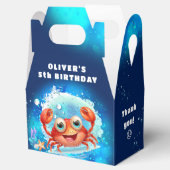 Schattigee krab jongen verjaardagsmarine blauw zwe bedankdoosjes (Geopend)