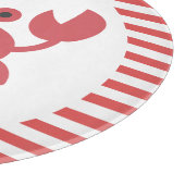 Schattigee krab - rode & witte strepen gepersonali snijplank (Hoek)