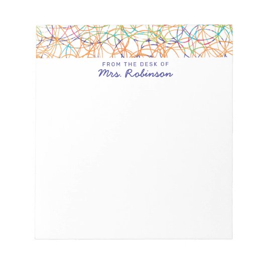 Schattigee krabbels leraar van het bureau van notitieblok (Voorkant)