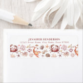 Schattigee krabben retour adreslabels etiket (Insitu)