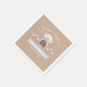 Schattigee Kraft Blue Lamb Boy Baby shower servet (Hoek)