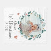 Schattigee  Krans Baby Eerste Kerstfoto Fleece Deken (Voorkant (Horizontaal))