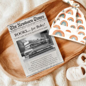 Schattigee krantenboeken voor Baby shower invoegen Informatiekaartje