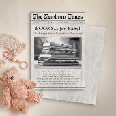 Schattigee krantenboeken voor Baby shower invoegen Informatiekaartje