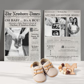 Schattigee krantenfoto Oh Baby Boy Shower Invitati Kaart