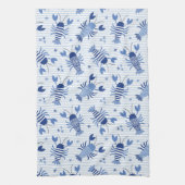 Schattigee kreeften op lichtblauwe en witte streep theedoek (Verticaal)