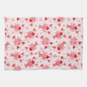 Schattigee kreeften op lichtroze en witte streep theedoek (Horizontaal)