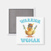 Schattigee krijger vrouw viking chicken magneet (Voorkant / Achterkant)