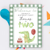 Schattigee krokodil 2e verjaardagsfeestje poster