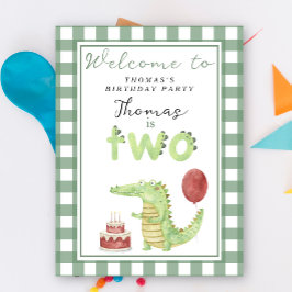 Schattigee krokodil 2e verjaardagsfeestje poster