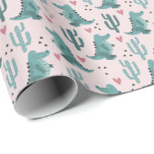 Schattigee krokodil,  alligatorpatroon. cadeaupapier (Rol Hoek)