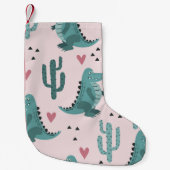 Schattigee krokodil,  alligatorpatroon. kleine kerstsok (Voorkant)