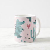 Schattigee krokodil,  alligatorpatroon. koffiemok (Voorkant rechts)