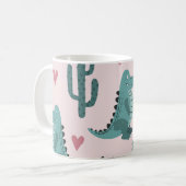 Schattigee krokodil,  alligatorpatroon. koffiemok (Voorkant links)